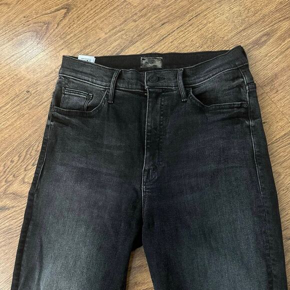 Mother black washed The Swooner Ankle stretch cotton blend classic Jeans FLAWS - Picture 3 of 12